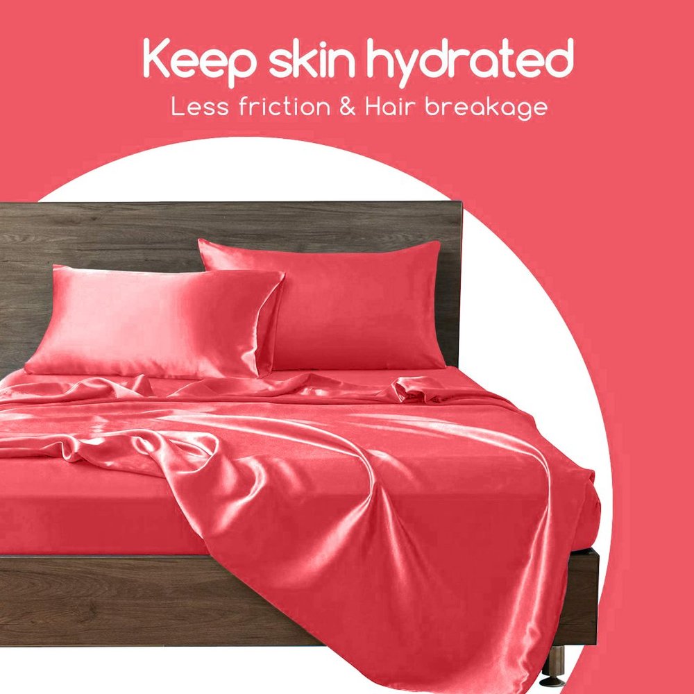 Oussum Satin Pillowcase for Hair and Skin Luxury Bedding Pillowcase Set of 2 - Picture 2 of 11
